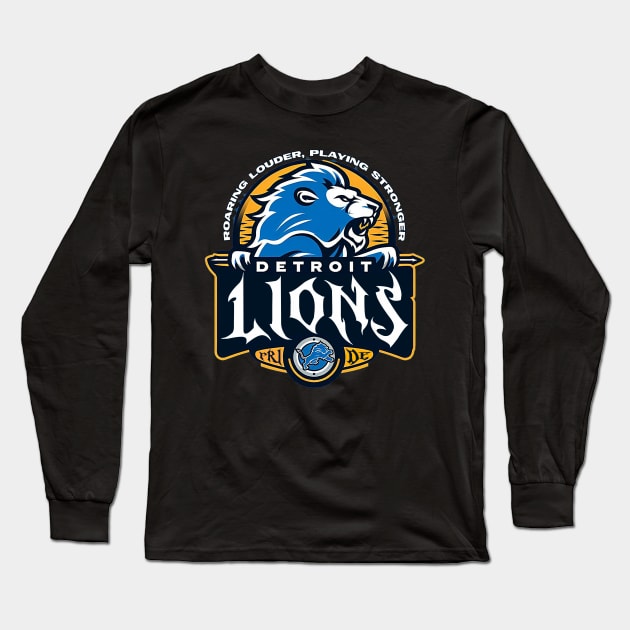 detriot lions pride Long Sleeve T-Shirt by AOAOCreation